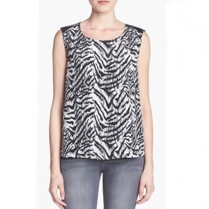 Nordstrom Like Mynded sleeveless zebra print top, size Small